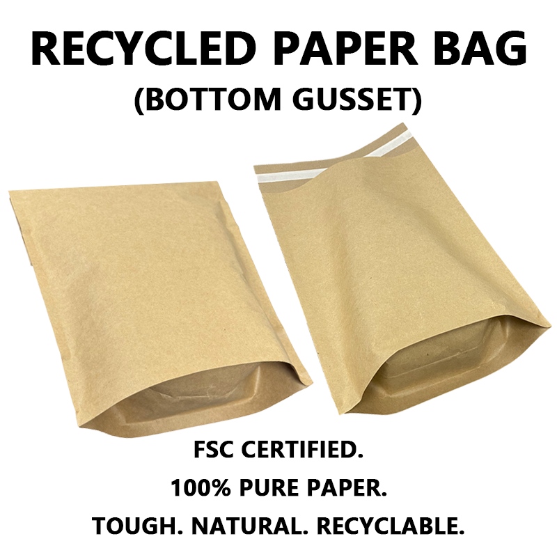 Custom Recycled Paper Mailer with Bottom Gusset