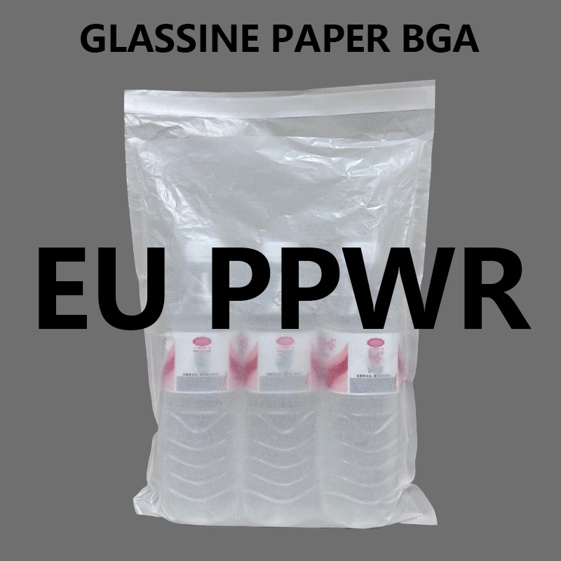 EU PPWR Ready Custom Glassine Paper Bag 100% Pure Paper Plastic ການຫຸ້ມຫໍ່ຟຣີ