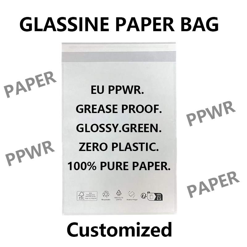 EU PPWR Ready Glassine Paper Bag | 100% ການຫຸ້ມຫໍ່ພາດສະຕິກບໍ່ມີເຈ້ຍບໍລິສຸດ