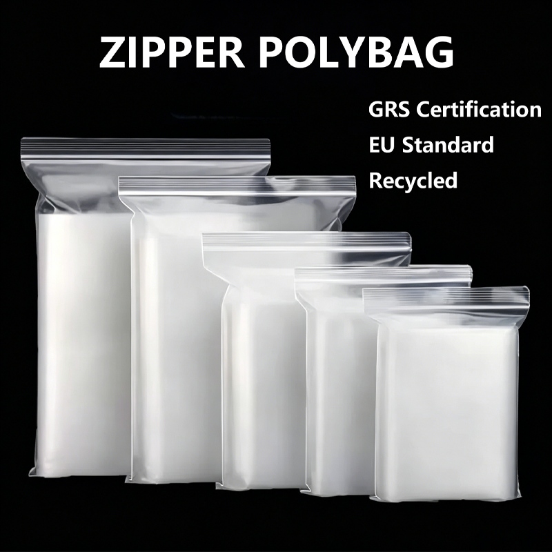 GRS Certified Recycled Zipper Bags Poly Bags